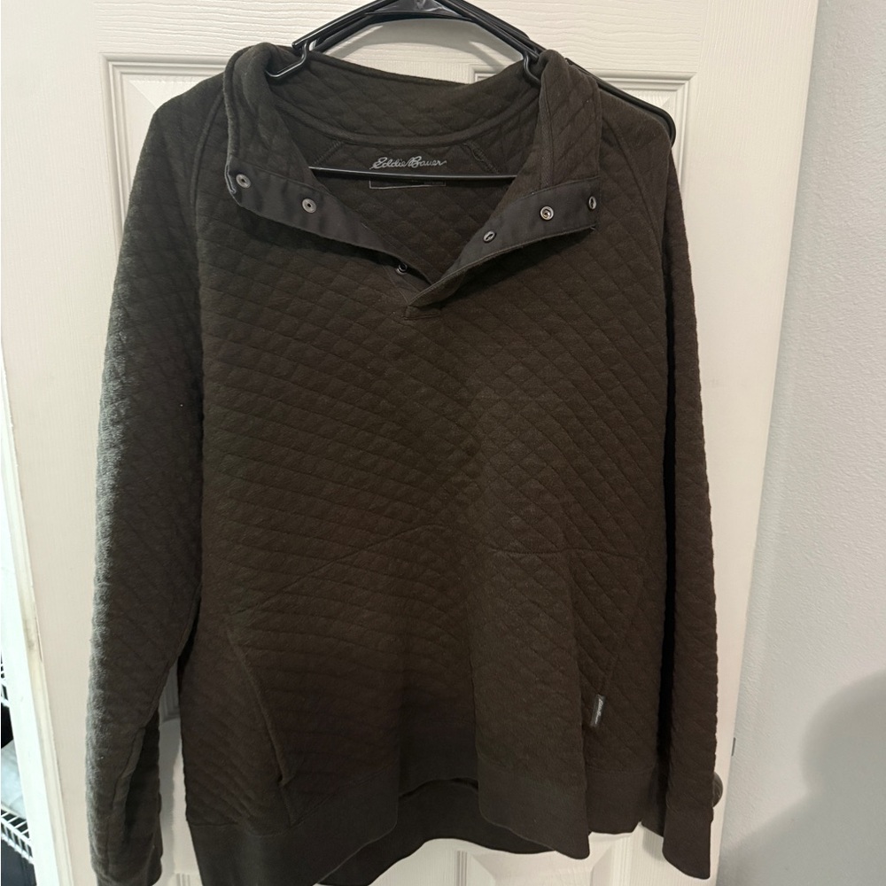 Eddie Bauer Brown Quilted Top